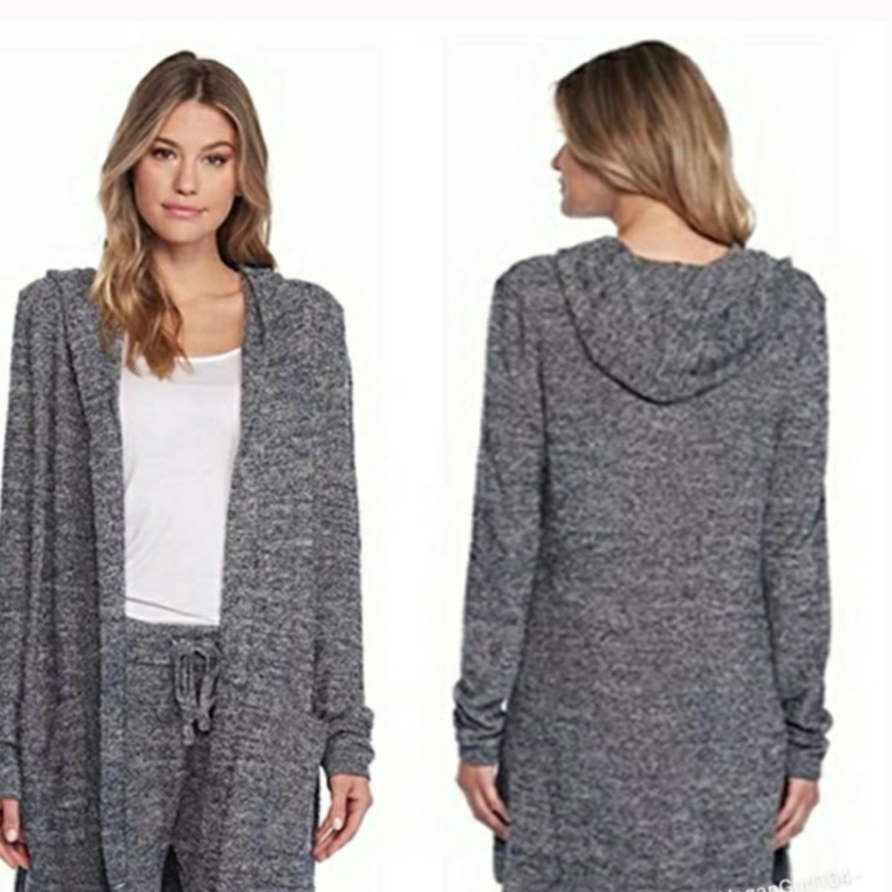 Barefoot Dreams Gray Hooded Cardigan